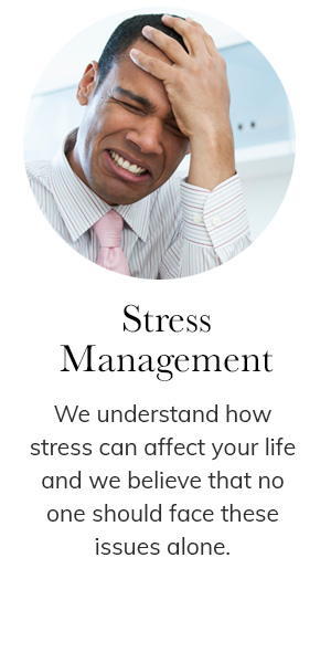 A person dealing with stress management issues